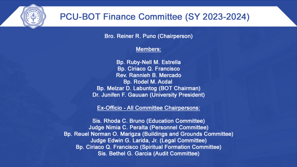 BOT - Finance Committee SY 2023-2024