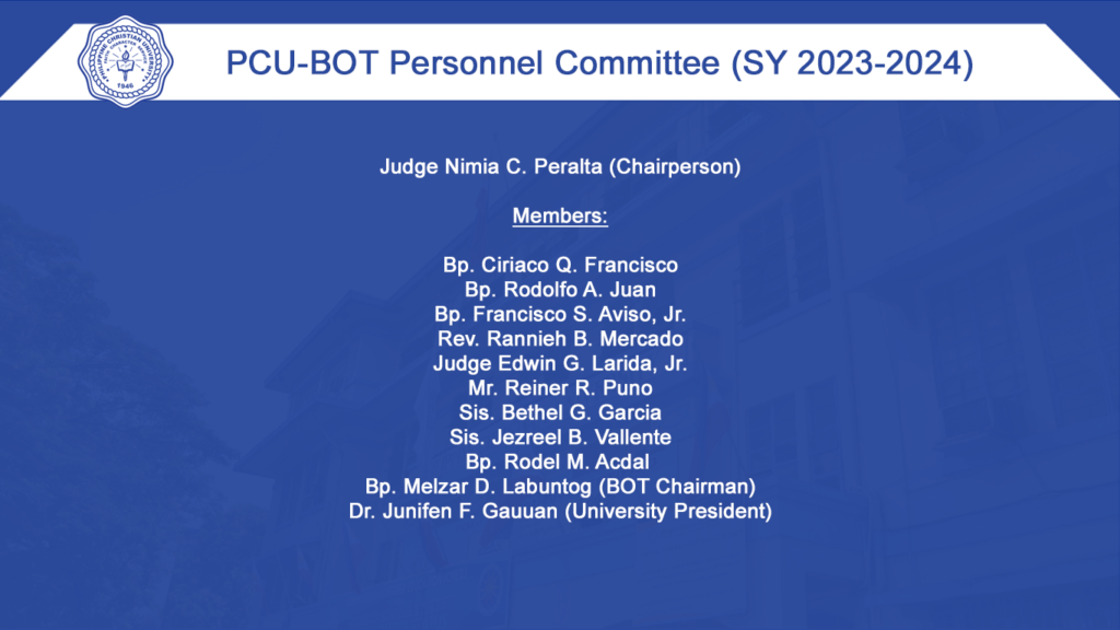BOT - Personnel Committee SY 2023-2024