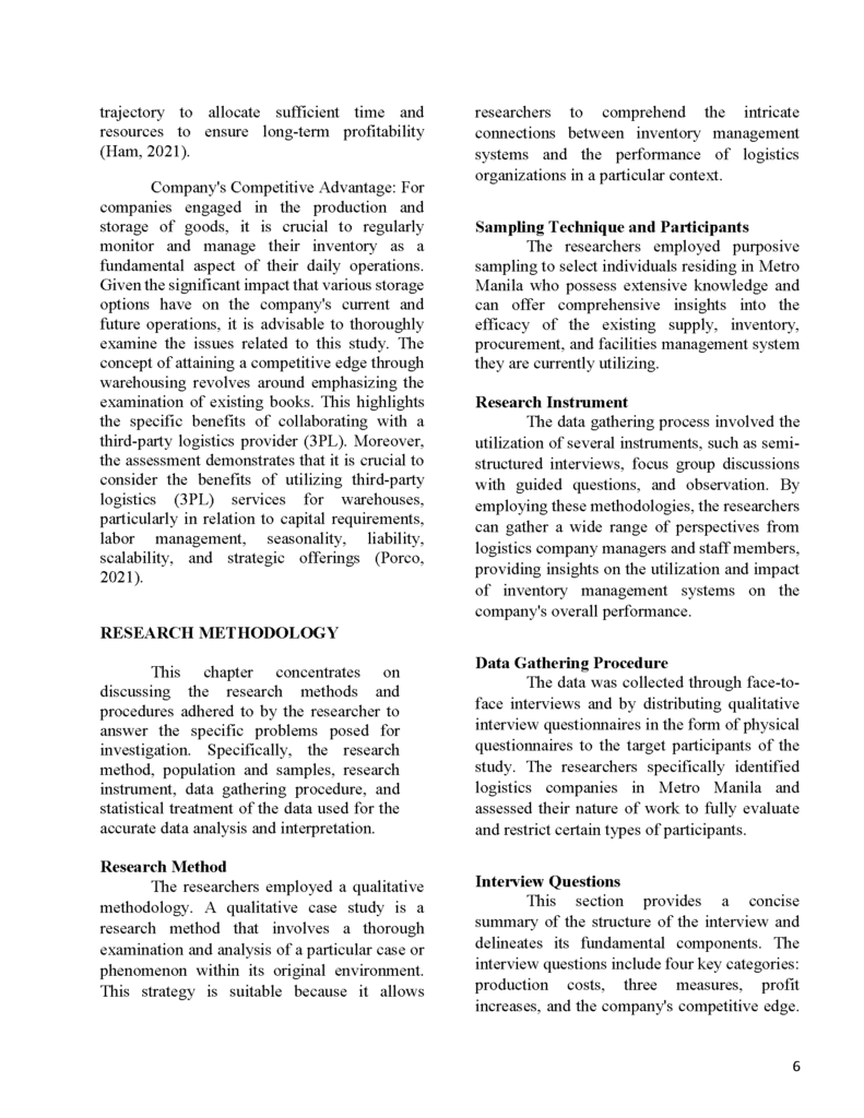 INVENTORY MANAGEMENT SYSTEM AND ITS OVERALL PERFORMANCE ON SELECTED ...