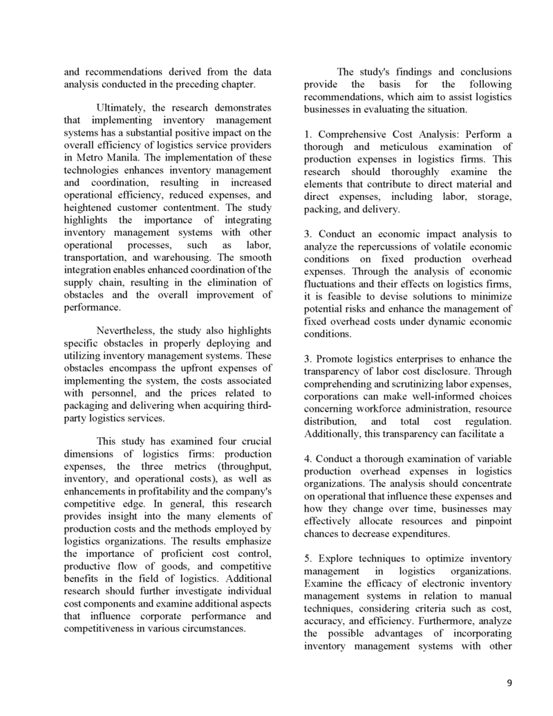 INVENTORY MANAGEMENT SYSTEM AND ITS OVERALL PERFORMANCE ON SELECTED ...